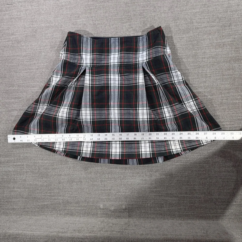 Dennis Uniform Skort Girls G12 Green Plaid Good Side Zip Pleated Built-in Shorts